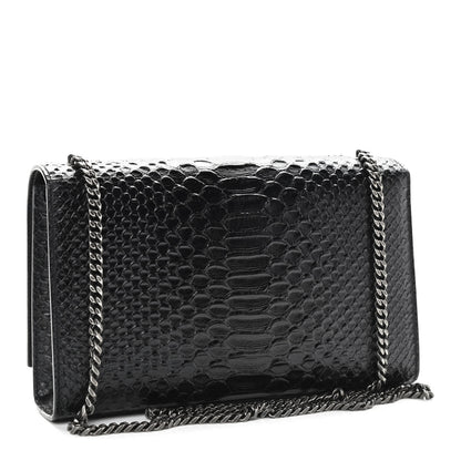 Saint Laurent Python Calfskin Embossed Medium Kate Satchel Black 3 of 13
