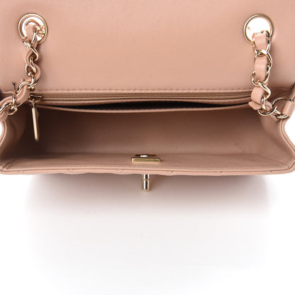 Chanel Lambskin Quilted Mini Rectangular Flap Beige 5 of 11