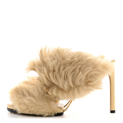 Bottega Veneta Shearling Curve Soft Poodle Slide Sandals 39 Heirloom 1 of 9