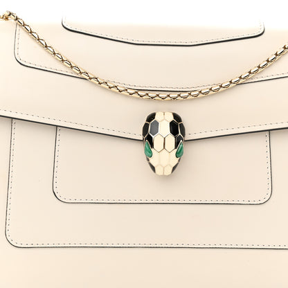 Bulgari Calfskin Serpenti Forever Crossbody Bag White Agate 8 of 12
