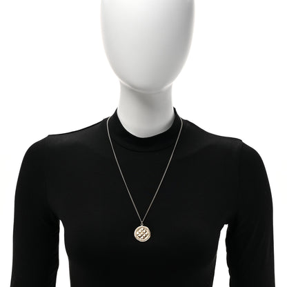 Chanel Quilted CC Pendant Chain Necklace Light Gold 2 of 5