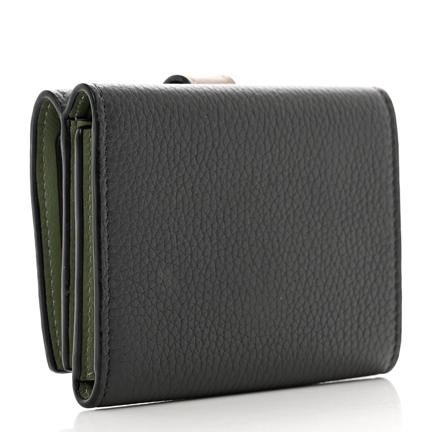 Loewe Grained Calfskin Anagram Trifold Wallet Anthracite Ghost 3 of 10