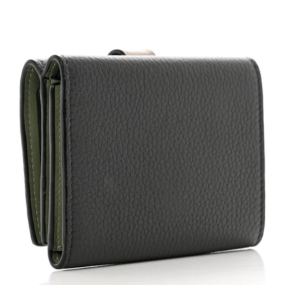 Loewe Grained Calfskin Anagram Trifold Wallet Anthracite Ghost 3 of 10