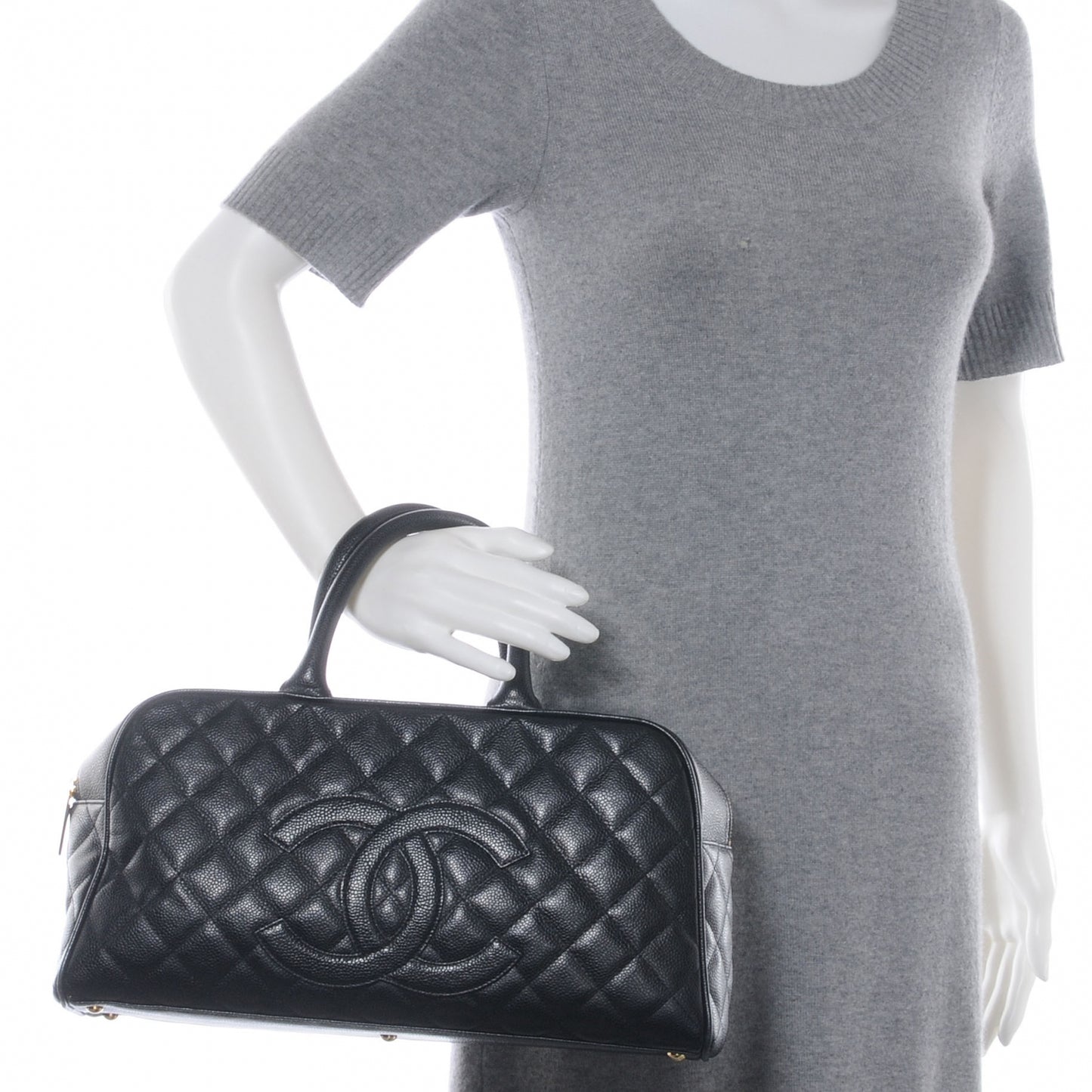 Caviar Quilted Boston Black