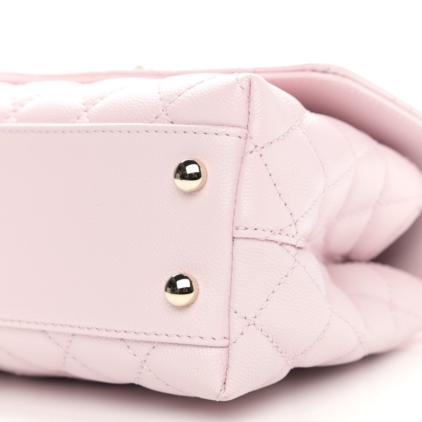 Caviar Quilted Mini Coco Handle Flap Light Pink