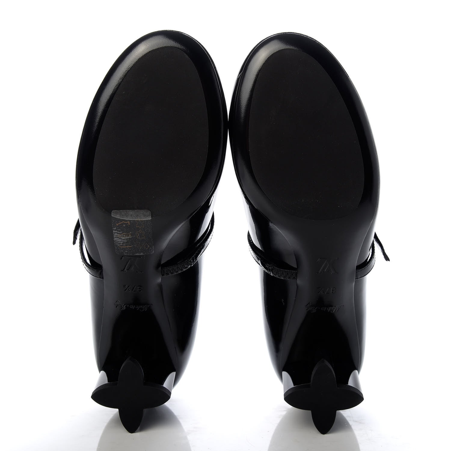 Louis Vuitton Patent Uniformes Silhouette Pumps 37.5 Black 5 of 10