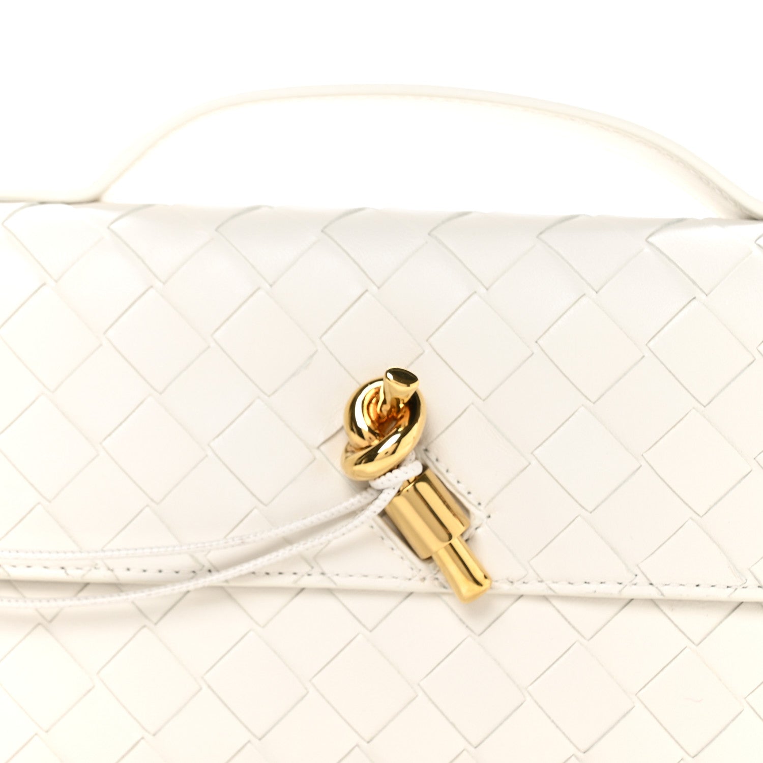 Bottega Veneta Nappa Intrecciato Long Andiamo Top Handle Clutch White 8 of 11
