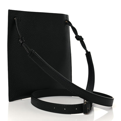 Valentino Garavani Pebbled Calfskin Roman Stud Logo Crossbody Pouch Black 3 of 9