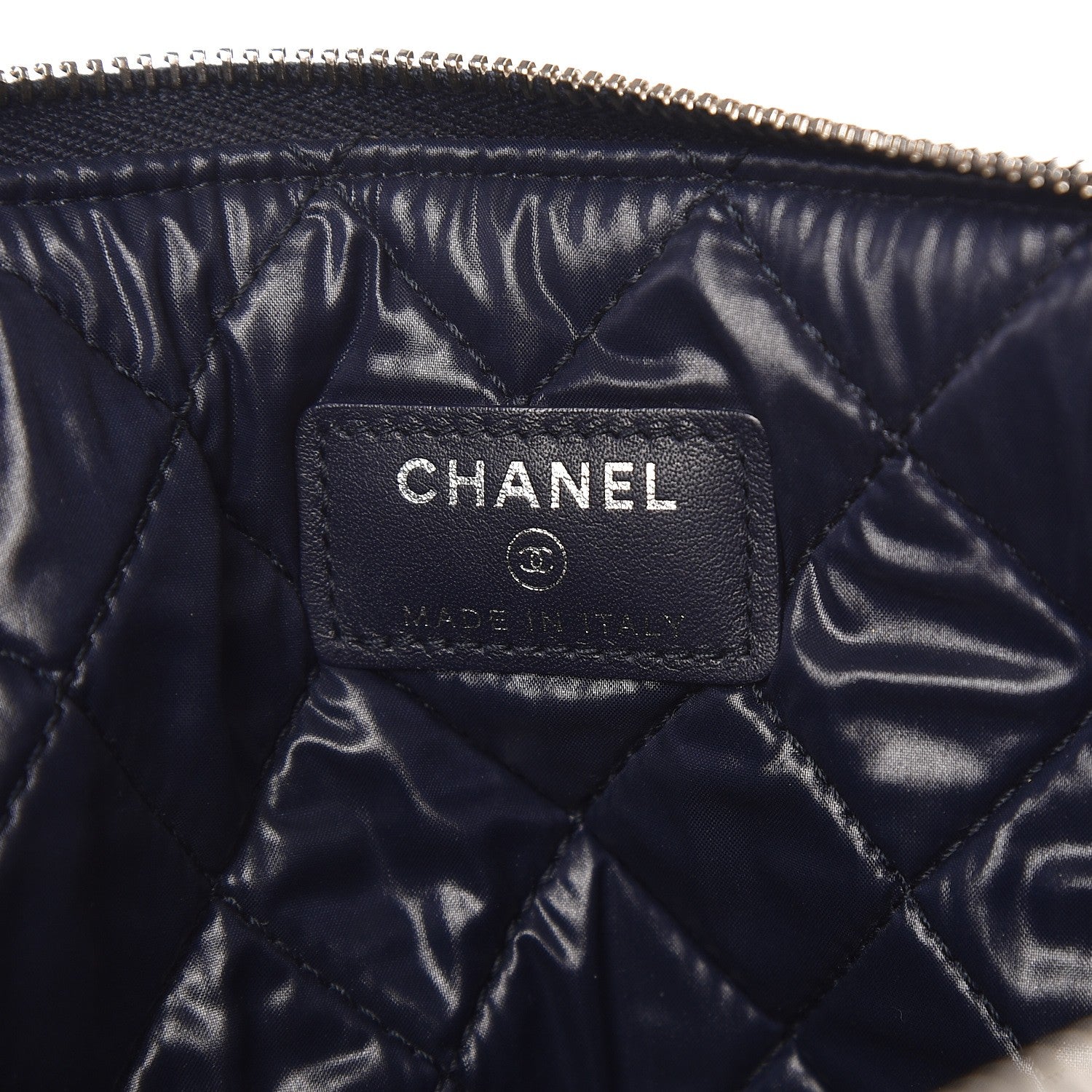 Chanel Denim Large Deauville Pouch Dark Blue 6 of 7