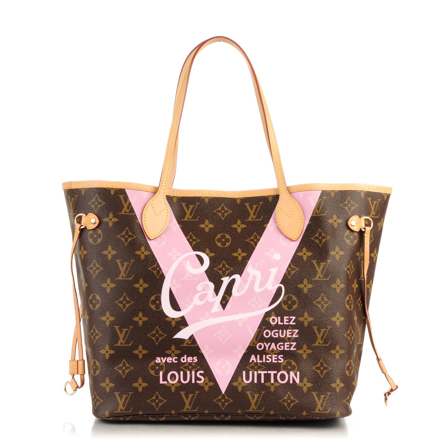 Louis Vuitton Monogram Capri V Neverfull MM Rose Ballerine 1 of 7