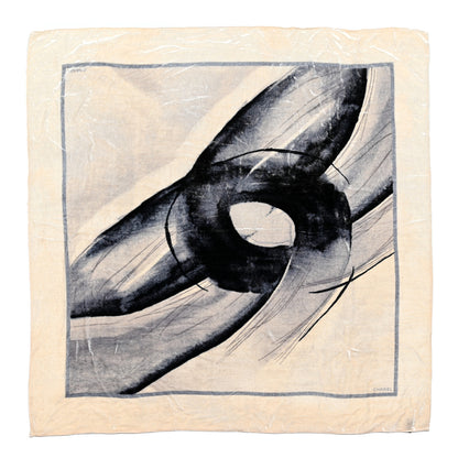 Chanel Velvet CC Scarf White Black 1 of 3