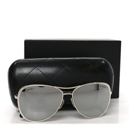 Chanel Pilot Summer Aviator Sunglasses 4223 Silver 7 of 7