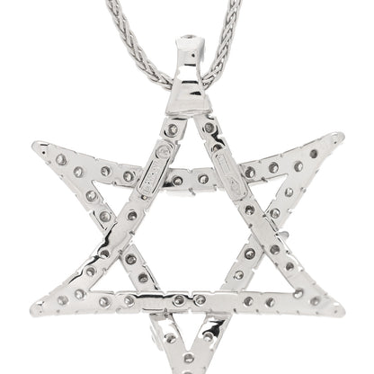 Damiani 18K White Gold Diamond Star of David Pendant Necklace 4 of 4
