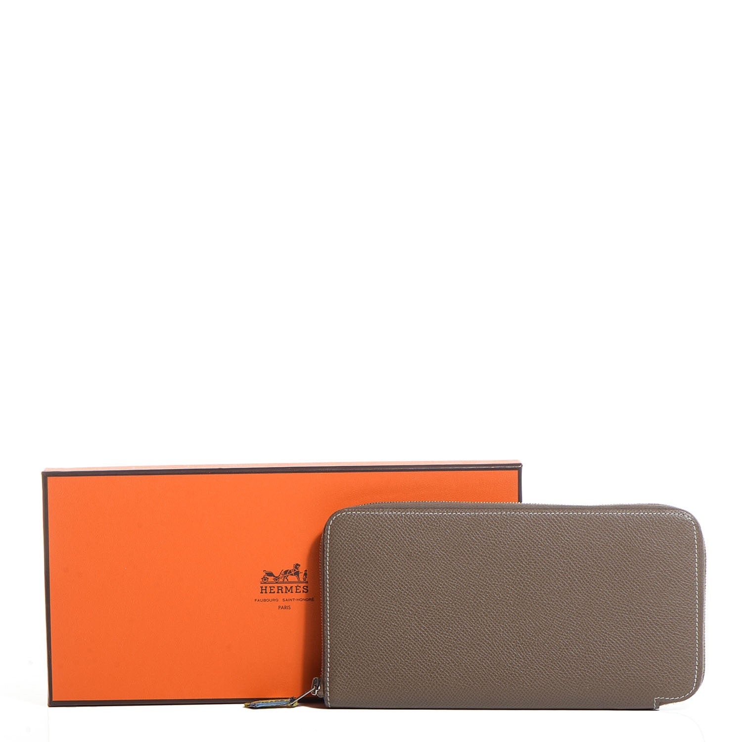 Hermes Epsom Silk'in Wallet Etoupe Bleu Electrique 12 of 12