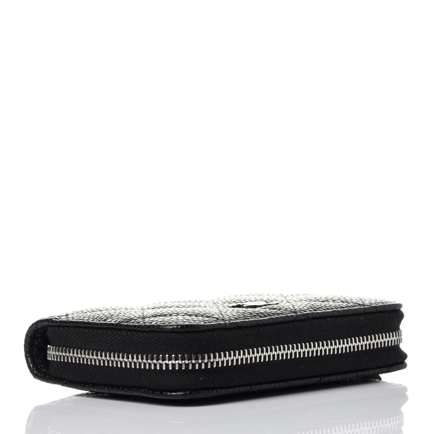 Caviar Quilted Zip Coin Purse Black