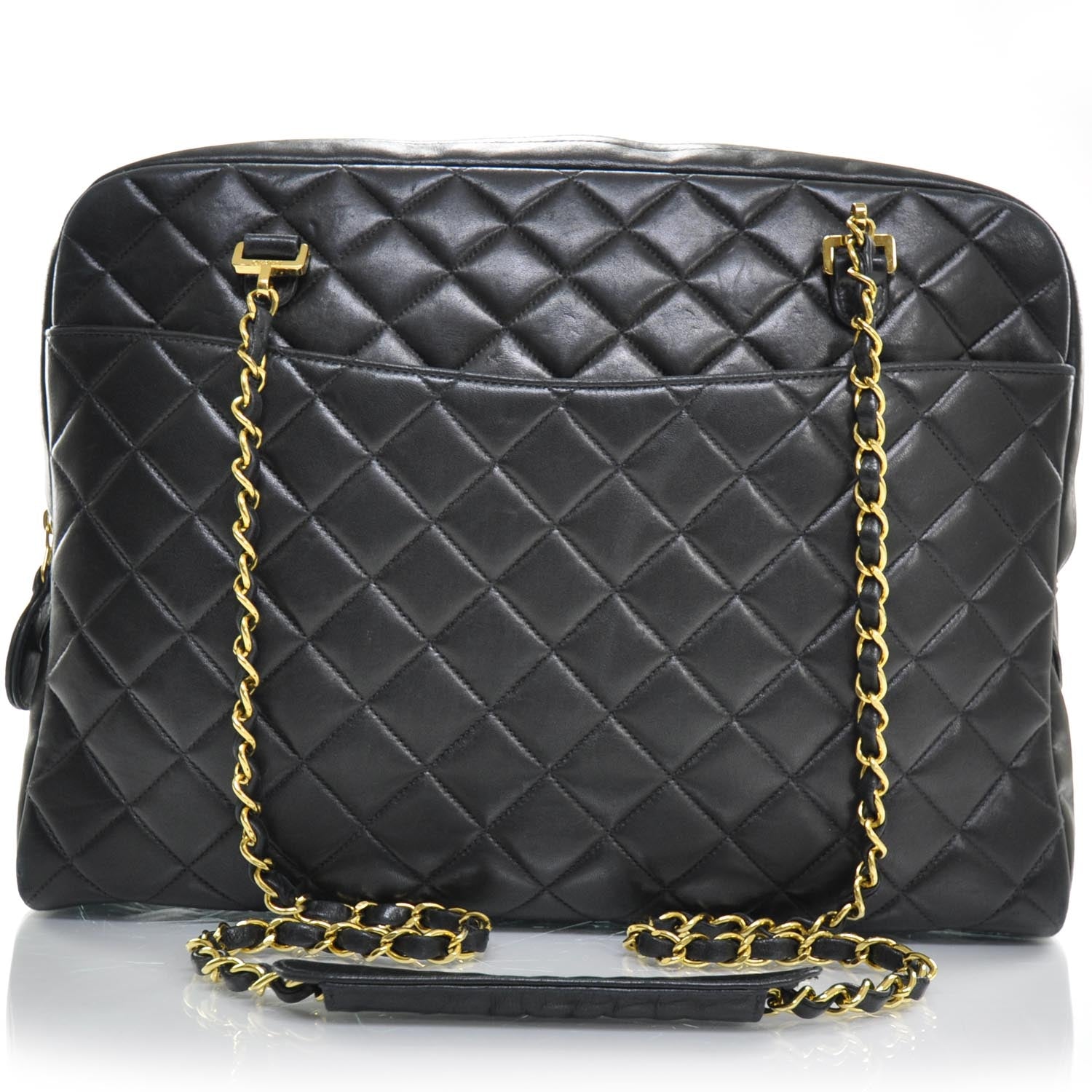 Chanel Lambskin Quilted Shoulder Bag Black GHW 1 of 11