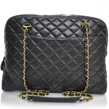 Chanel Lambskin Quilted Shoulder Bag Black GHW 1 of 11