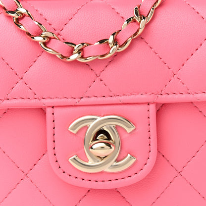 Chanel Lambskin Quilted CC In Love Heart Clutch With Chain Pink 7 of 10