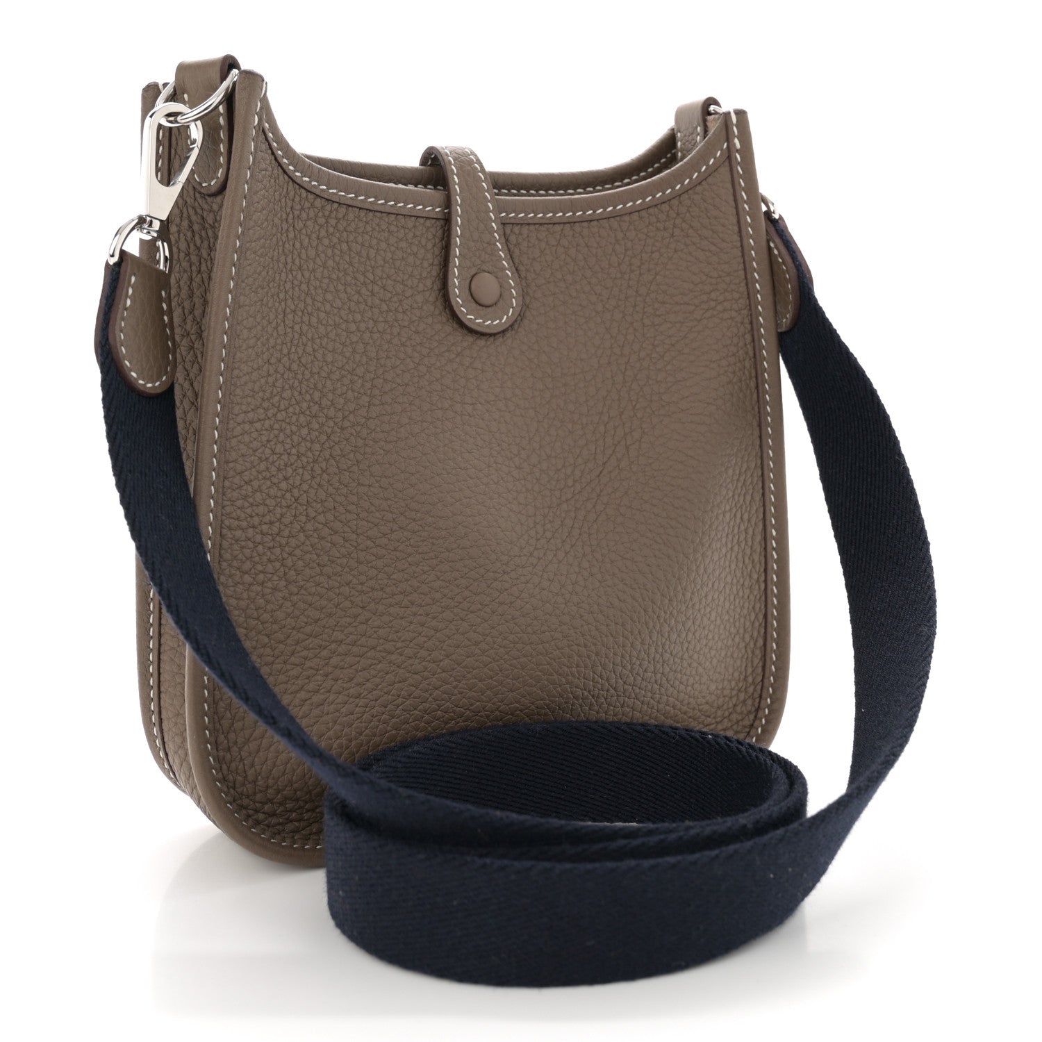Hermes Taurillon Clemence Amazone Evelyne TPM Etoupe Bleu Indigo 3 of 10