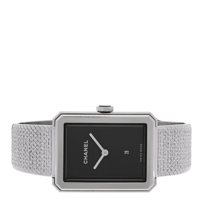Chanel Stainless Steel 26mm Boy-friend Tweed Quartz Watch Black 2 of 4