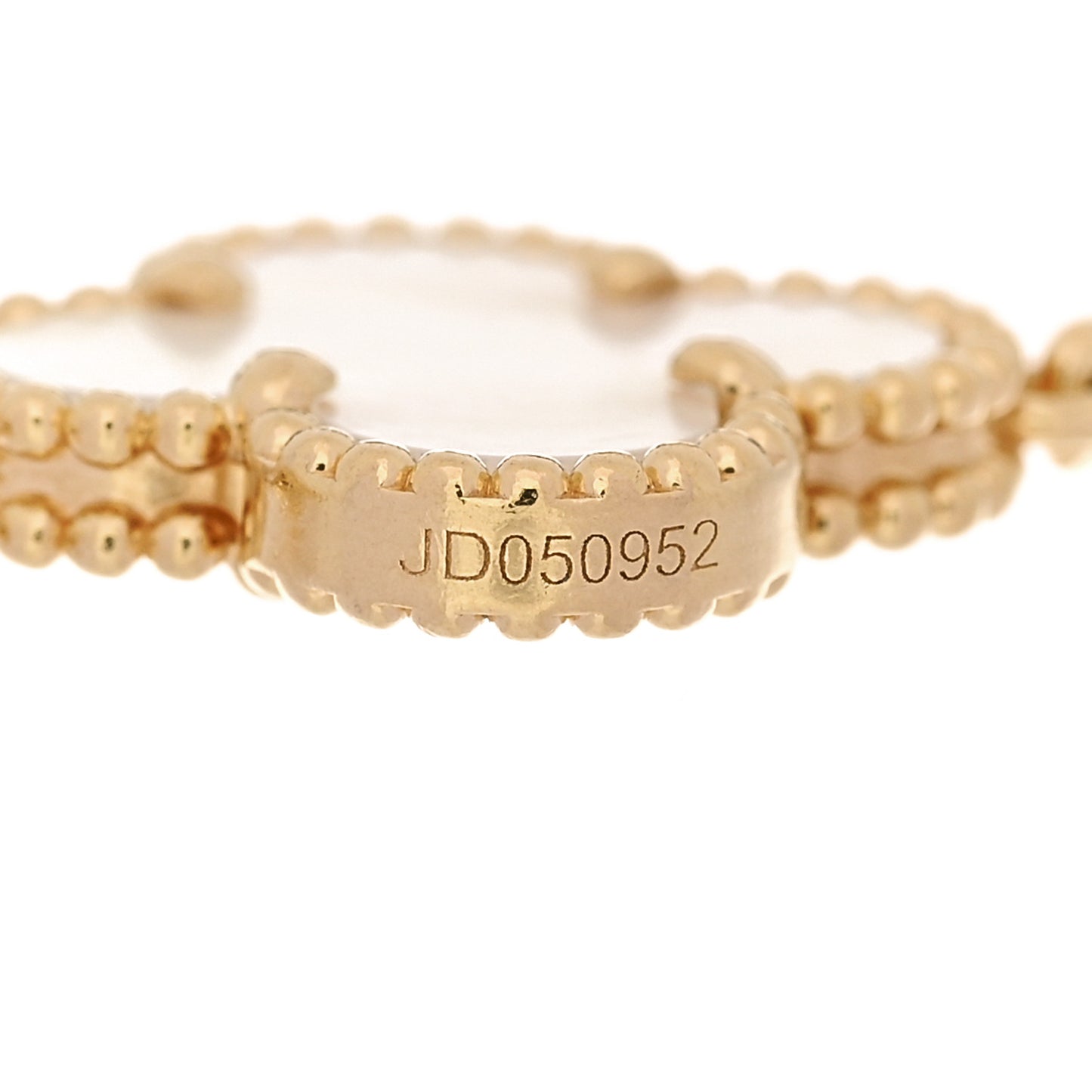 18K Yellow Gold Mother of Pearl 5 Motifs Vintage Alhambra Bracelet