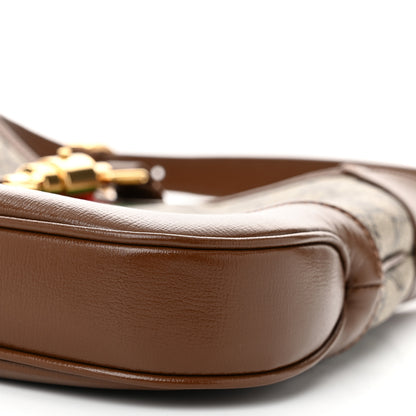 Gucci GG Supreme Monogram Azalea Calfskin Web Small Jackie 1961 Hobo Beige Ebony Brown Sugar 10 of 10