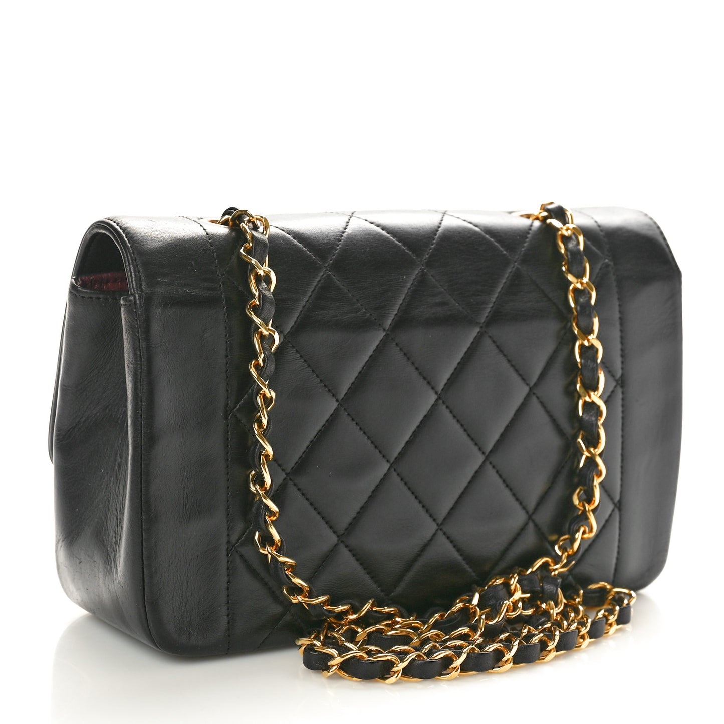 Lambskin Quilted Small Single Flap Black