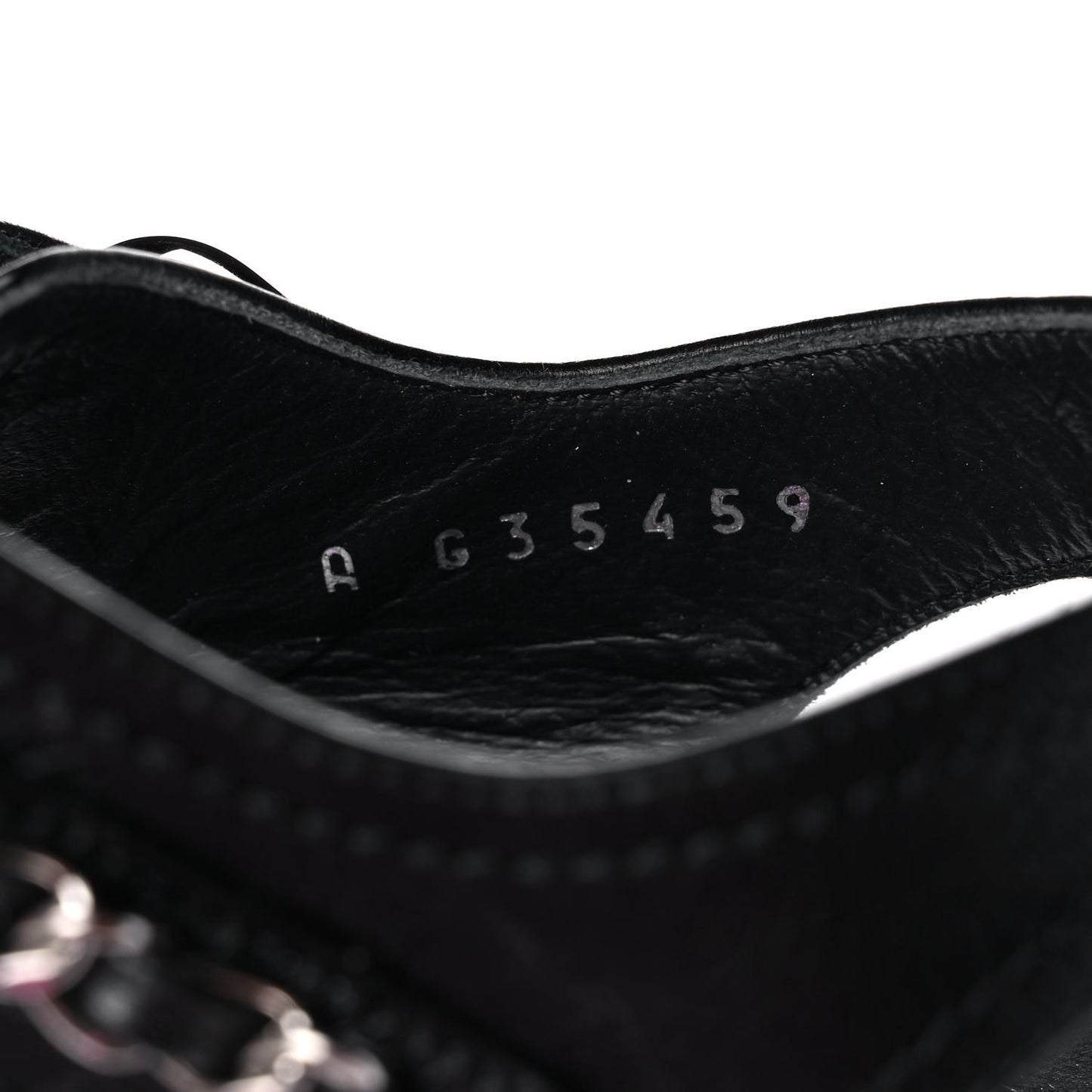 Calfskin Chain Sandals 37.5 Black