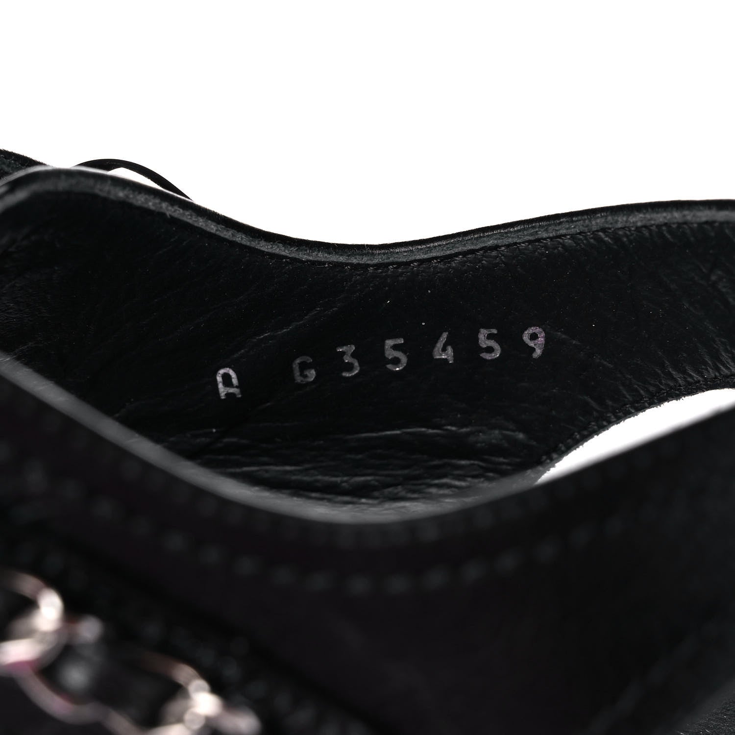 Chanel Calfskin Chain Sandals 37.5 Black 7 of 10