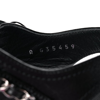 Chanel Calfskin Chain Sandals 37.5 Black 7 of 10
