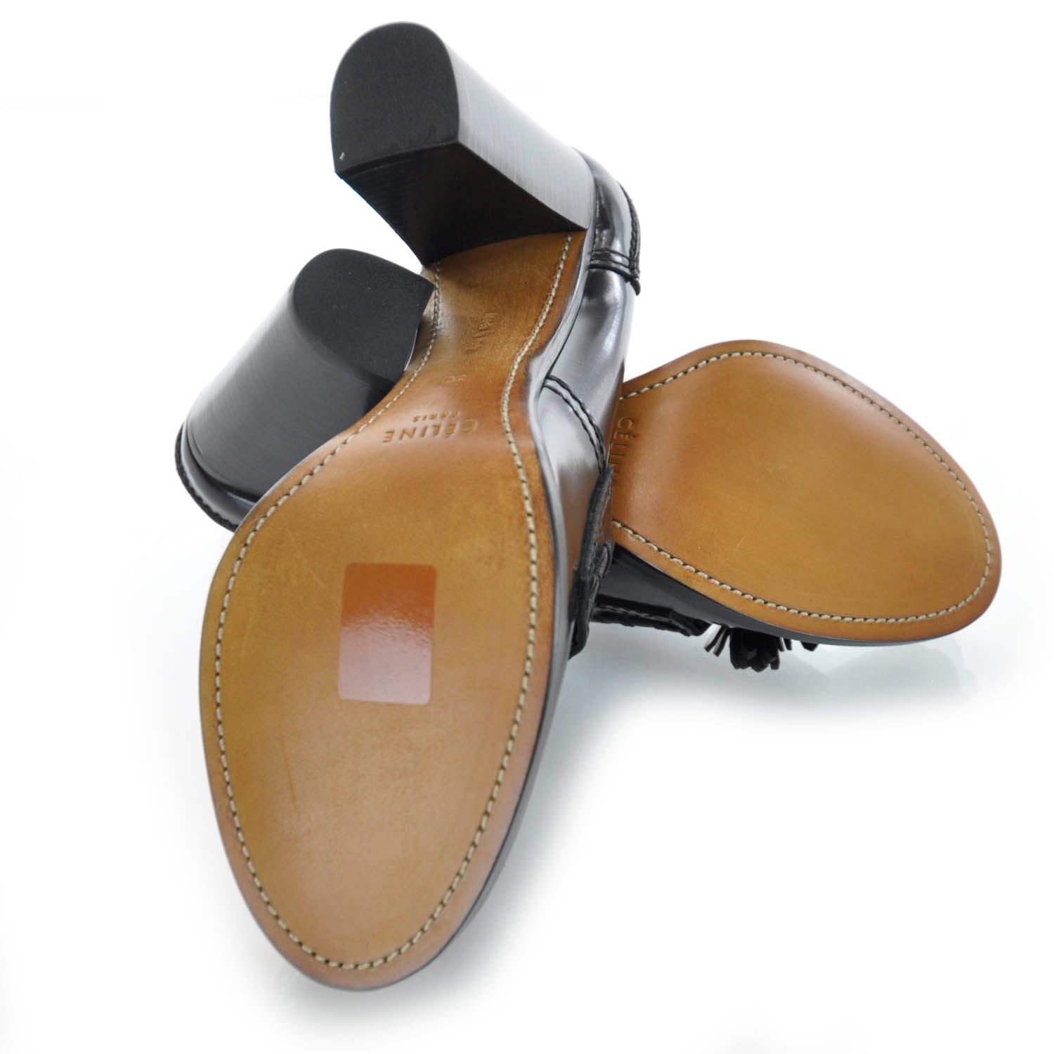 Celine Spazzolato Loafer Heels Black 38 5 of 7