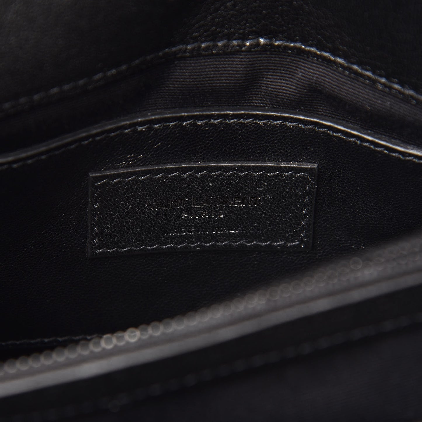 Sheepskin Matelasse Chevron Monogram Medium College Bag Black