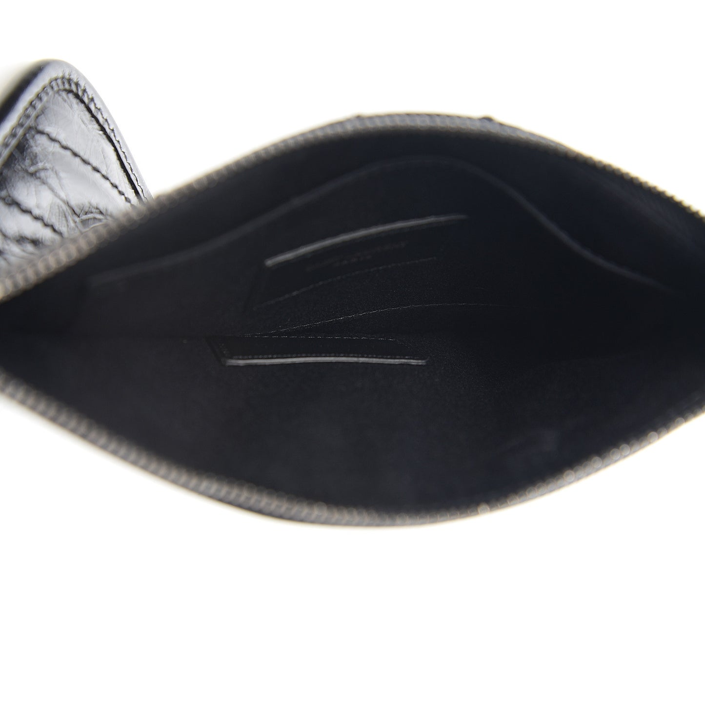 Crinkled Calfskin Matelasse Monogram Niki Bill Pouch Black