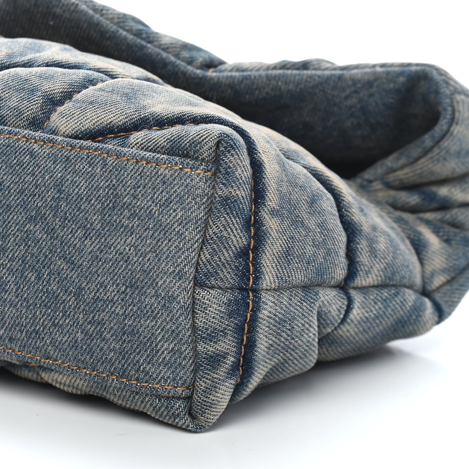 Saint Laurent Denim Quilted Toy Loulou Puffer Monogram Chain Satchel Blue Black 9 of 9