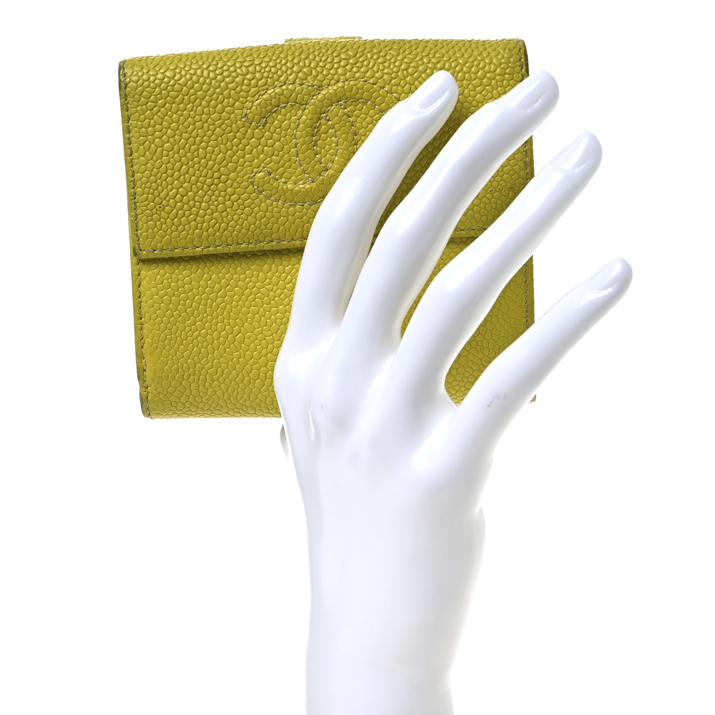 Caviar Timeless CC Compact French Wallet Yellow