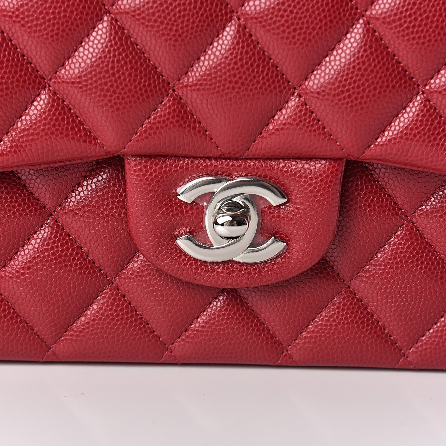 Chanel Caviar Quilted Medium Double Flap Red 8 of 10