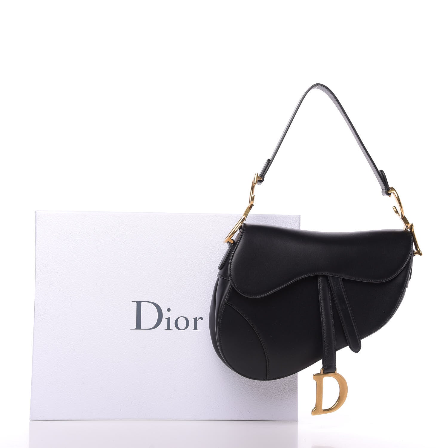 Christian Dior Calfskin Saddle Bag Black 10 of 10