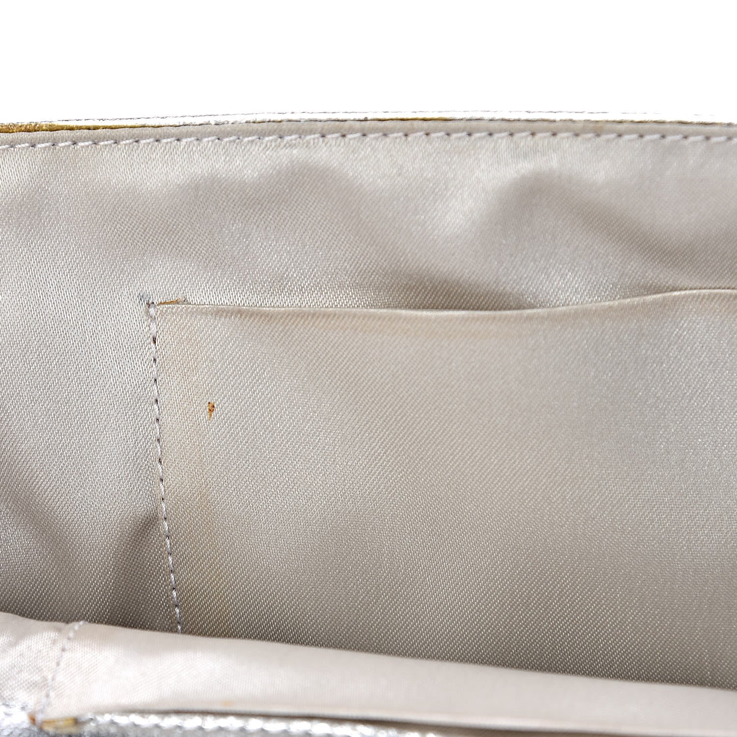 Chanel Metallic Lambskin Chain Clutch Silver 16 of 19