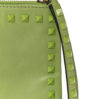 Valentino Garavani Vitello Large Rockstud Zip Wristlet Pouch Pop Apple 14 of 16