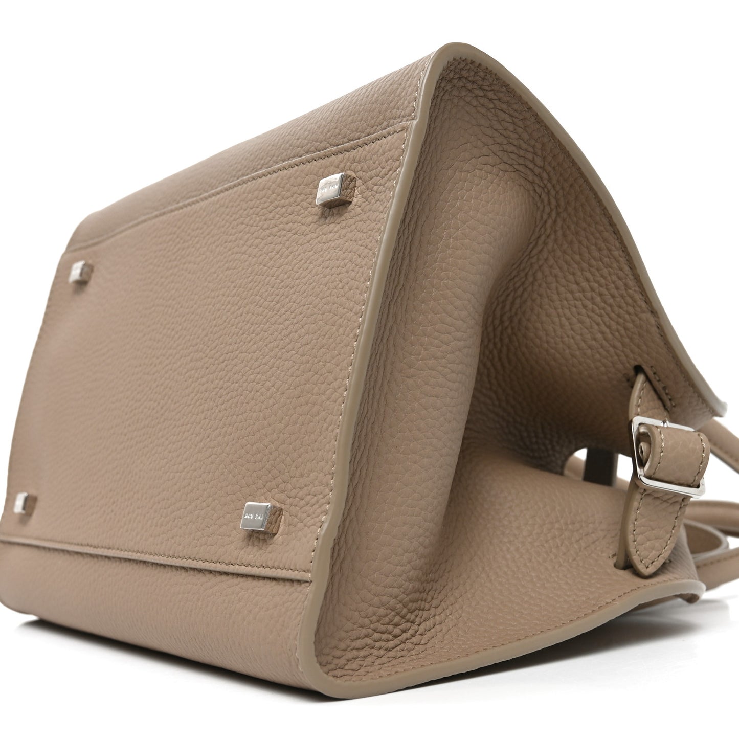 Grained Calfskin Soft Margaux 10 Bag Dark Taupe