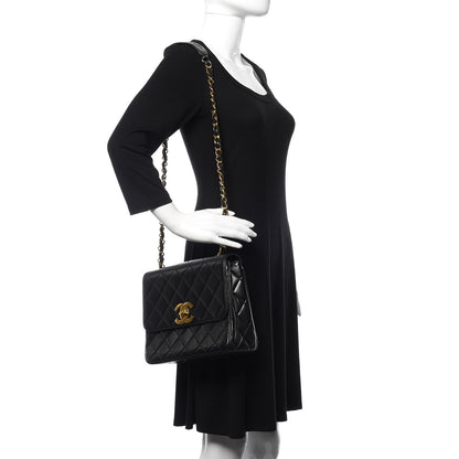 Chanel Lambskin Quilted Medium Single Flap Black 2 of 15