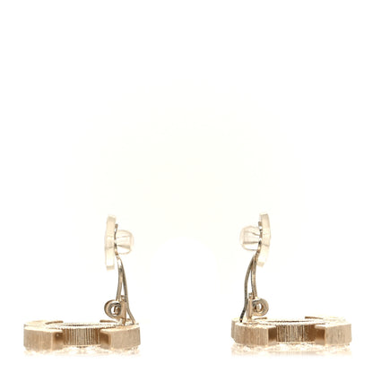 Chanel Crystal CC Clip on Earrings Gold 3 of 5