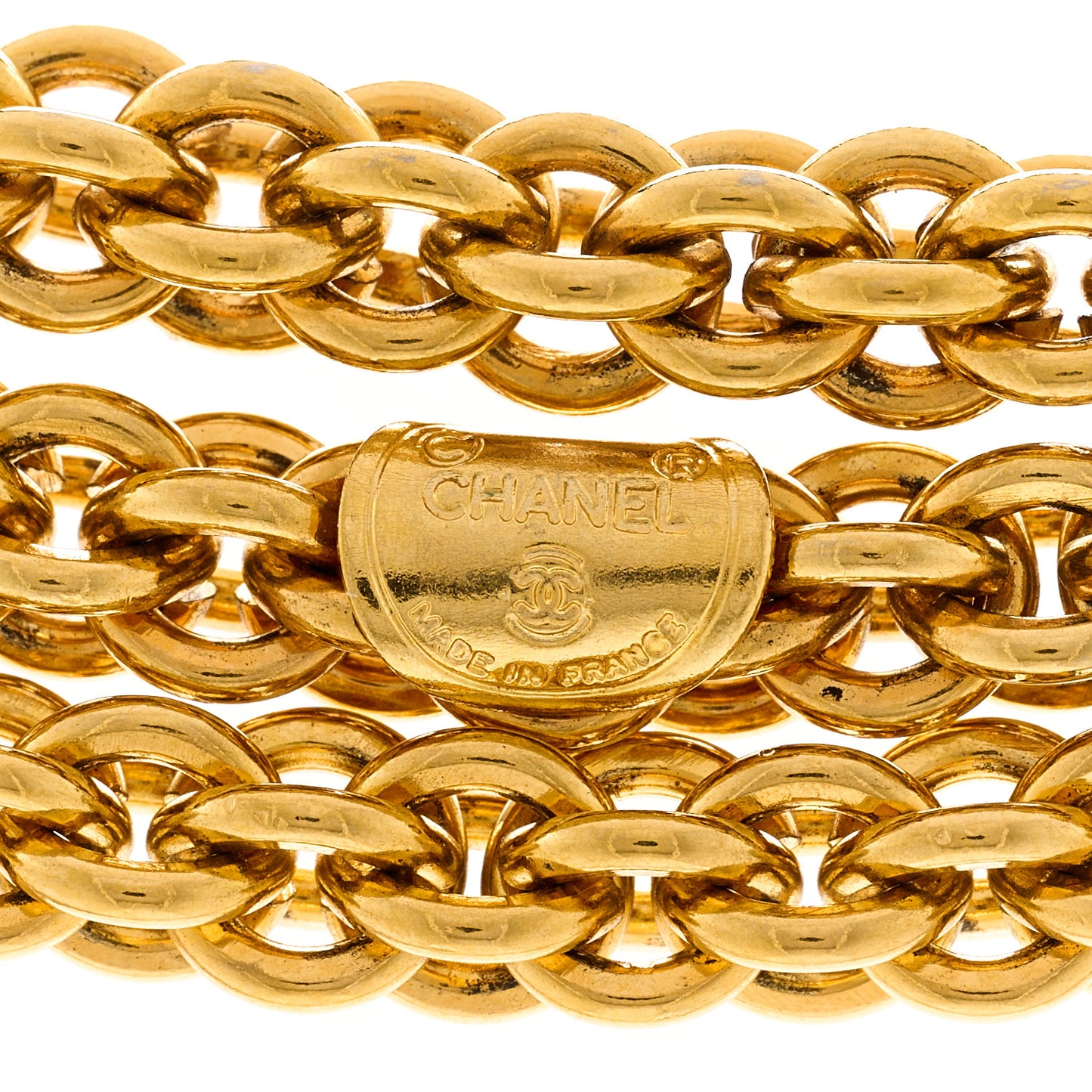 Metal Medallion Multi Chain Short Necklace Gold