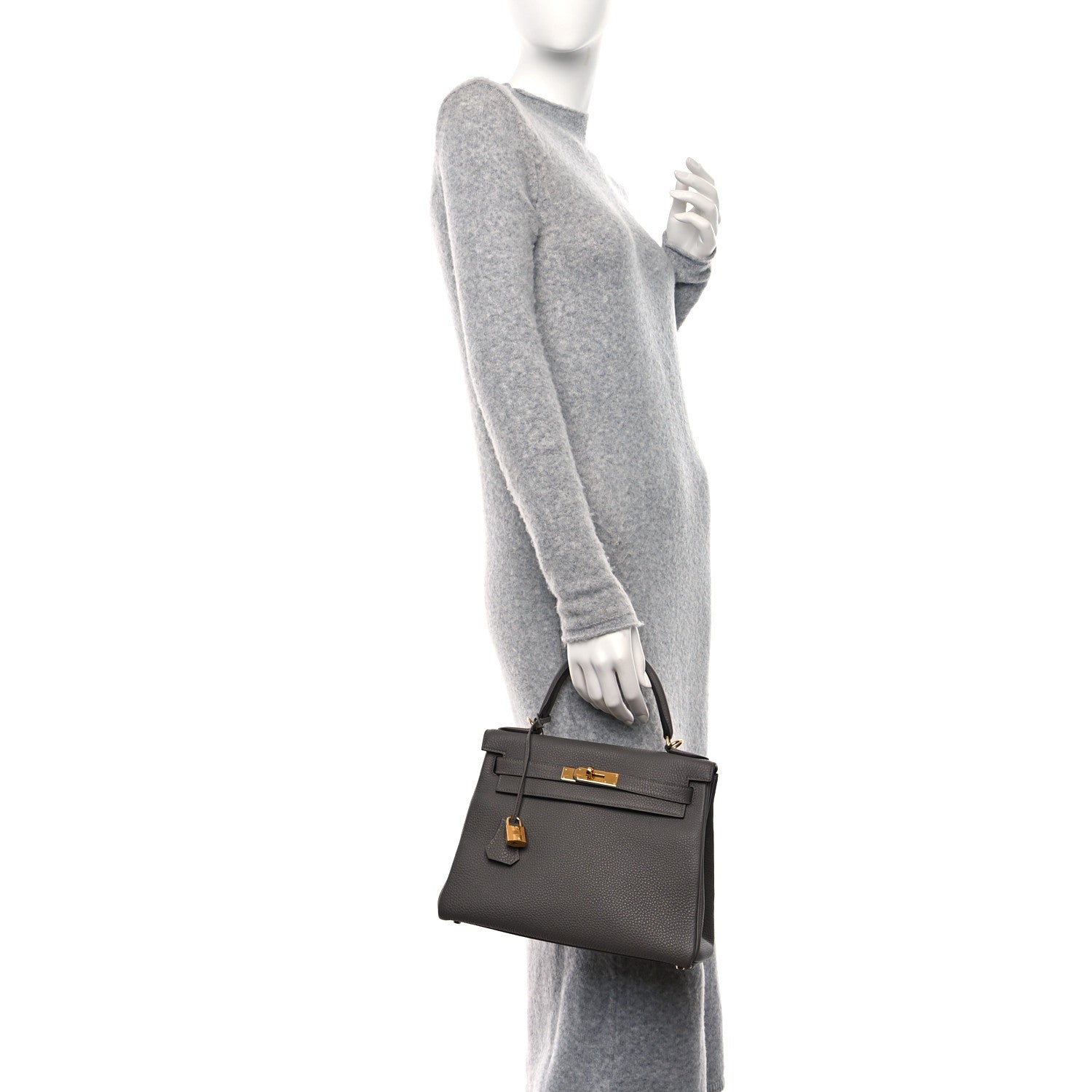 Hermes Togo Kelly Retourne 28 Gris Meyer 2 of 11