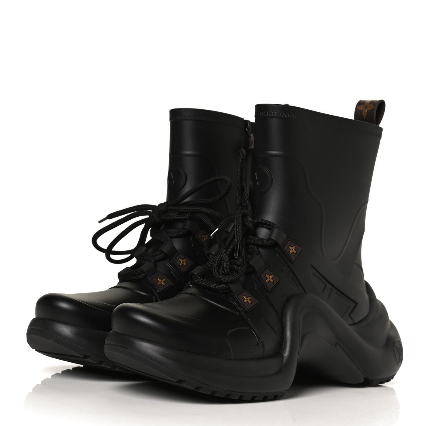 Mat Rubber Monogram LV Archlight Sneaker Boots 39 Black