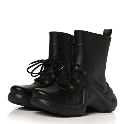 Louis Vuitton Mat Rubber Monogram LV Archlight Sneaker Boots 39 Black 3 of 10