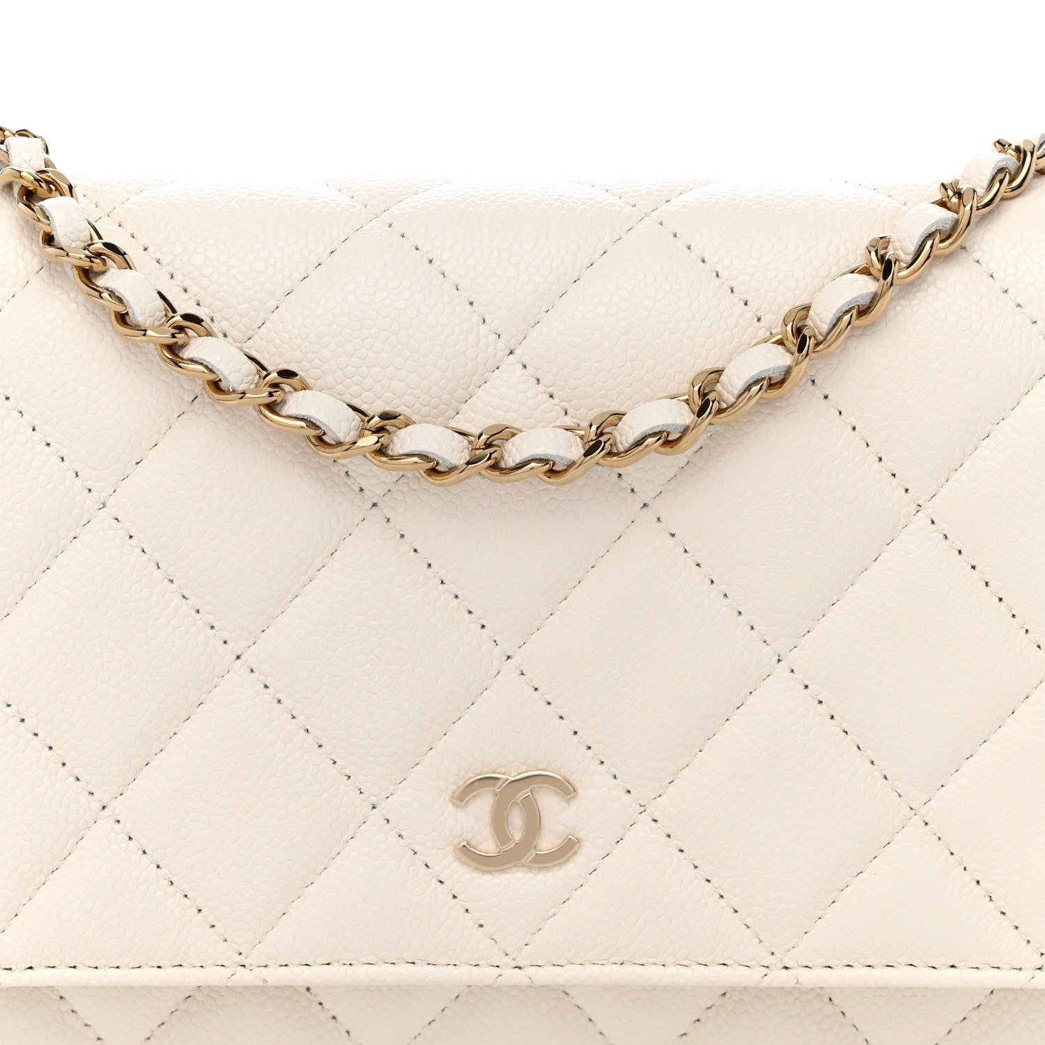 Chanel Caviar Quilted Wallet On Chain WOC White 9 of 11