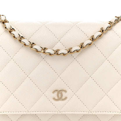 Chanel Caviar Quilted Wallet On Chain WOC White 9 of 11