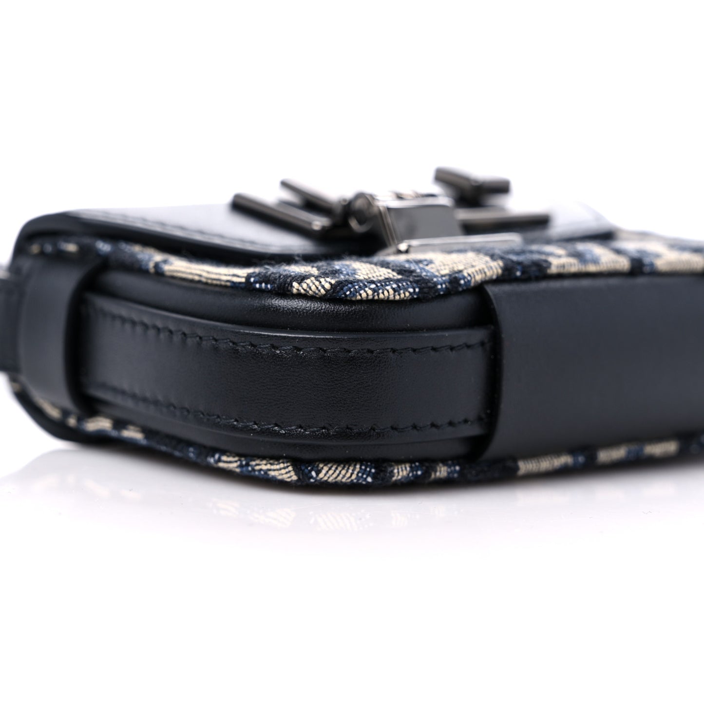 Oblique Smooth Calfskin Nano Pouch Beige Black
