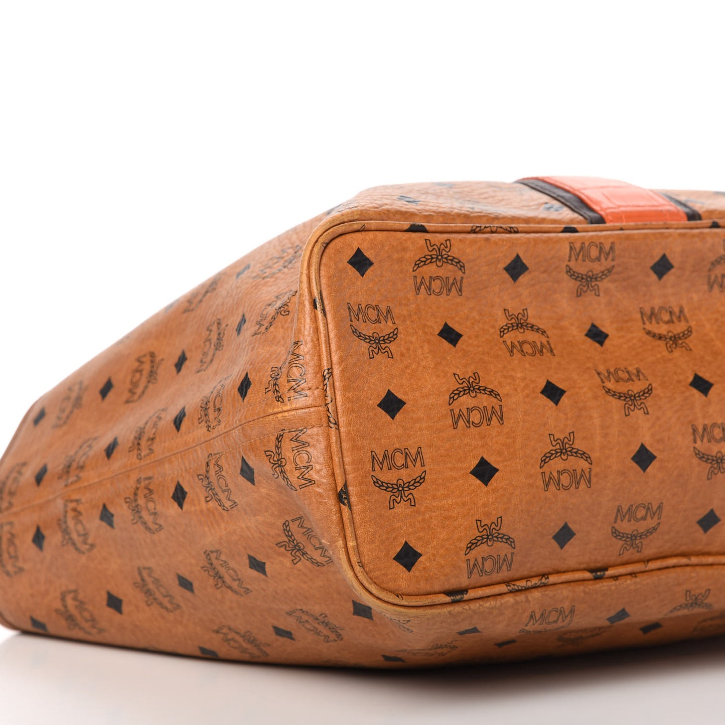 Visetos Crocodile Embossed Medium Liz Shopper Tote Cognac